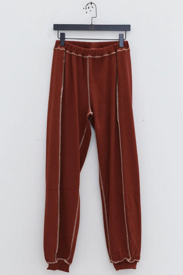BASERANGE Track Pants FOSP-RIB-AU23 Burnt Red